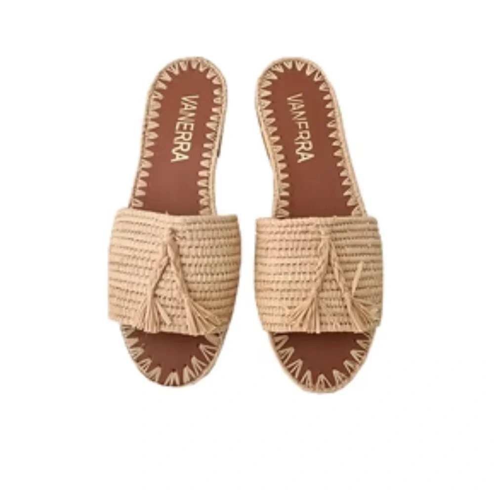 Brand new raffia slide sandals size 40